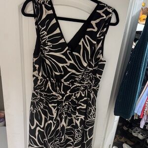 Rachel Zoe Black and White Floral Midi Dress